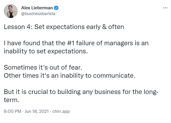 Alex lieberman tweet