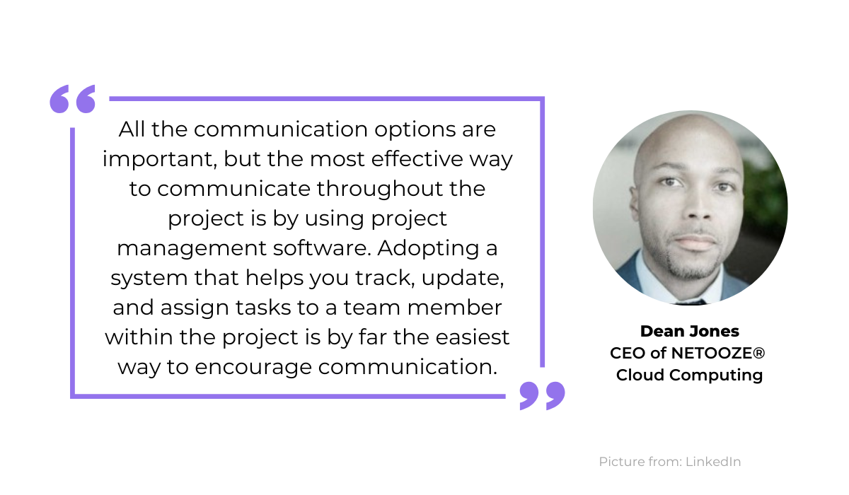 Dean Jones quote on project management software