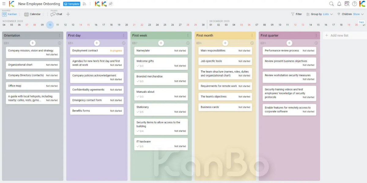 Kanbo new employee checklist