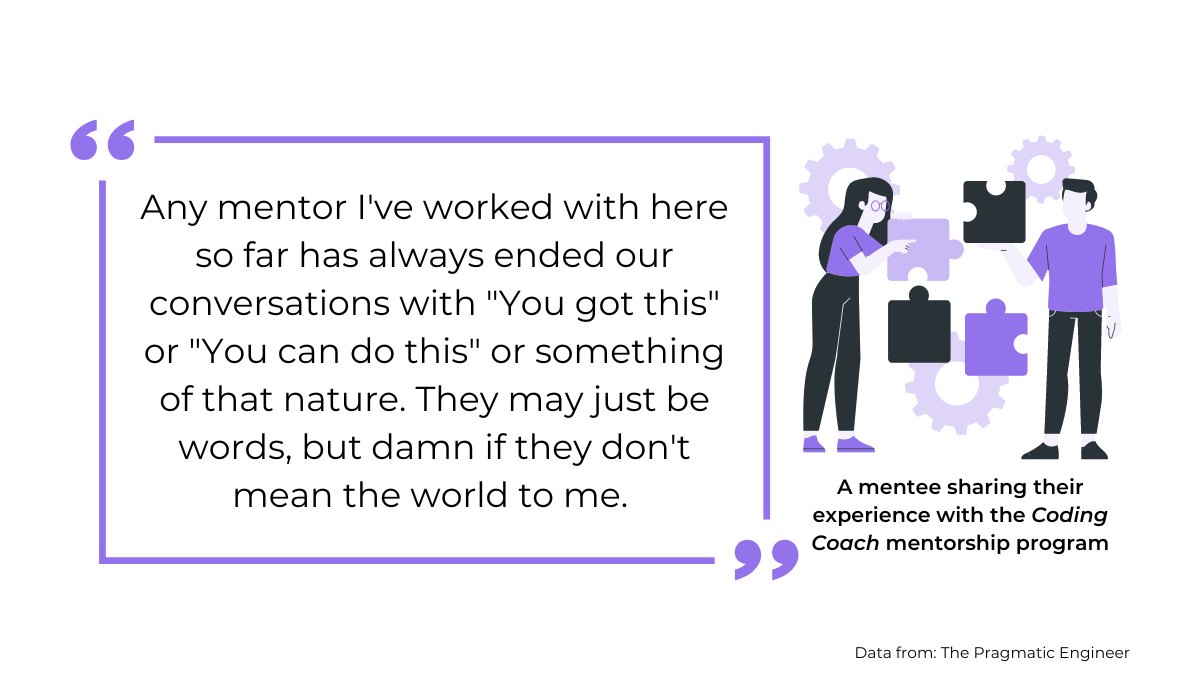 Mentee quote about the value of mentorship