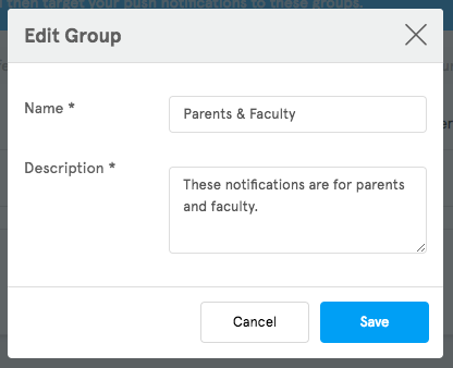 Notification groups 