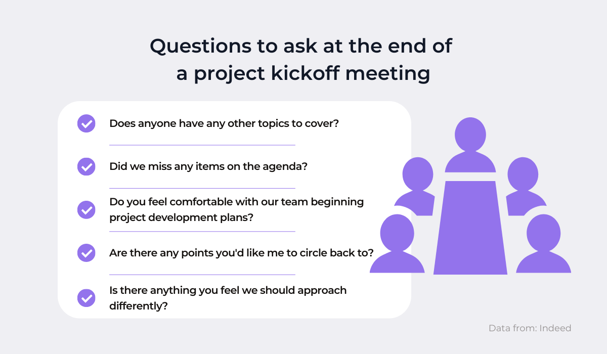 Questions to ask at the end of a project kickoff meeting