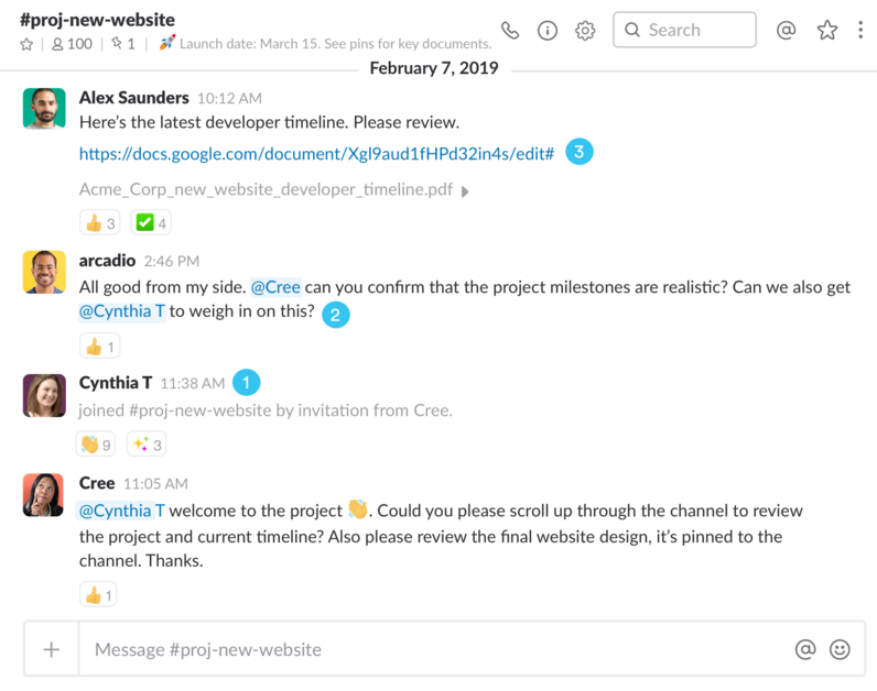 Slack screenshot