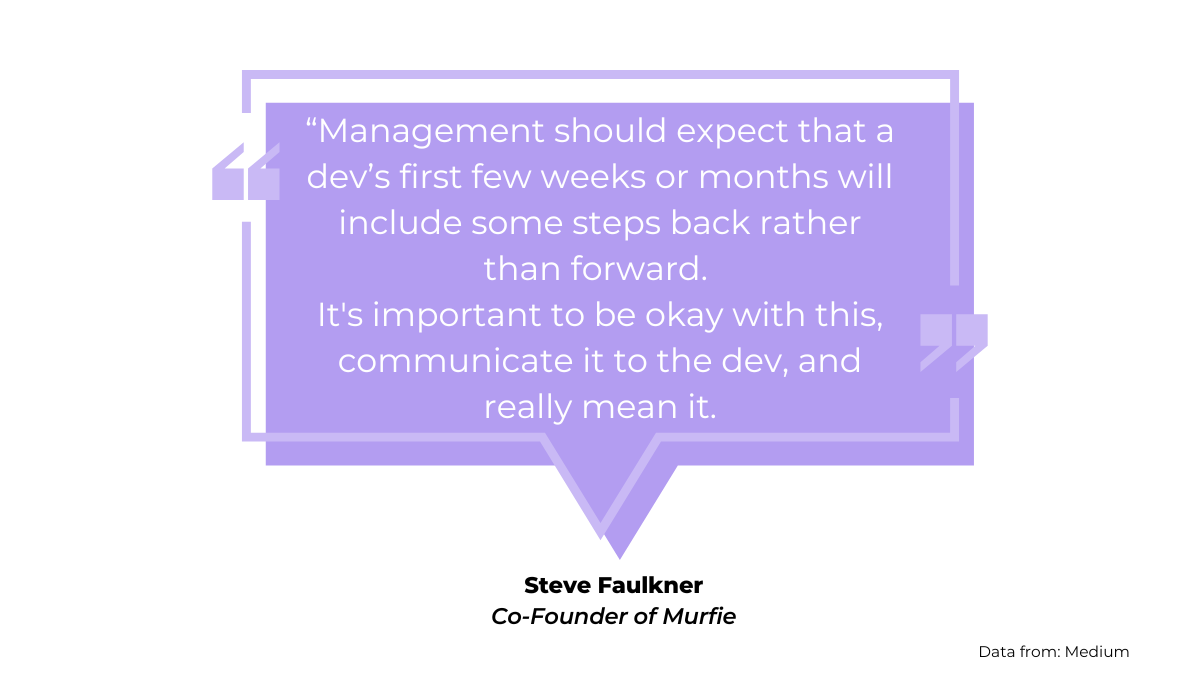 Steve Faulkner quote on junior developers making mistakes