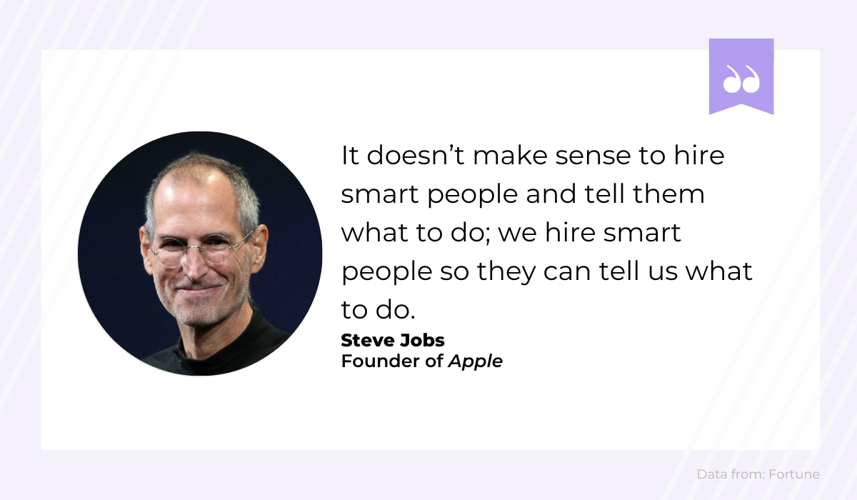 Steve Jobs quote on smart people 
