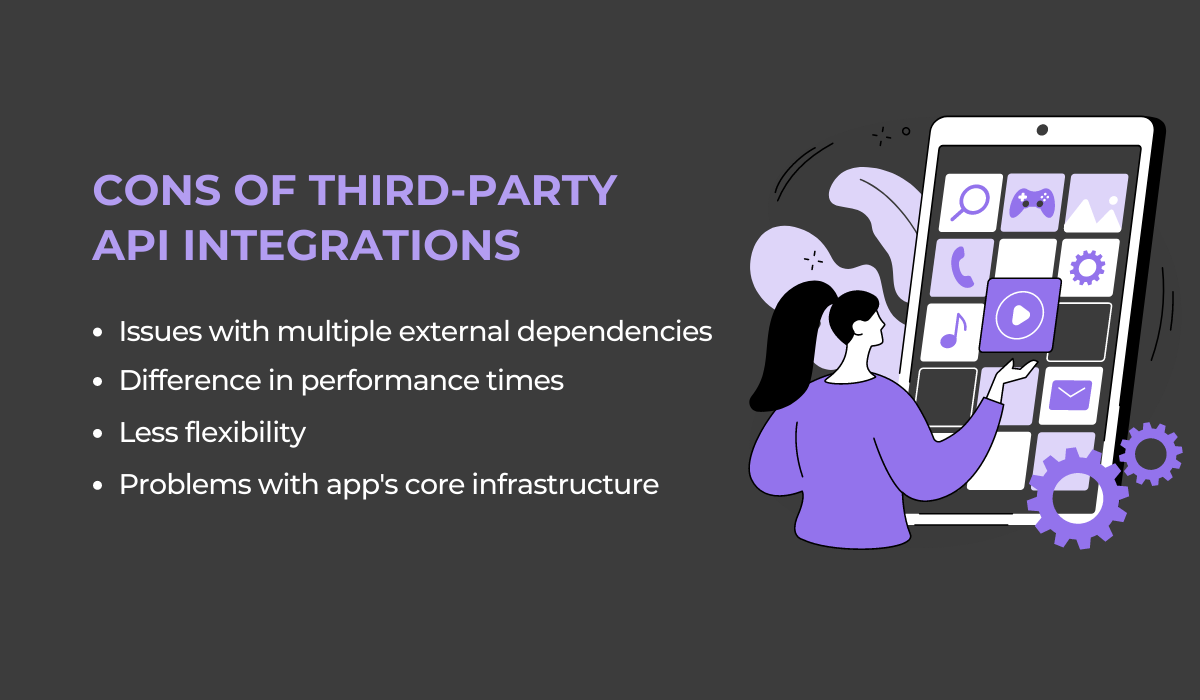 cons of third-party API integrations