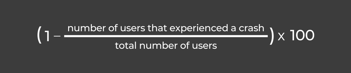  number of users who have experienced a crash while using the app formula