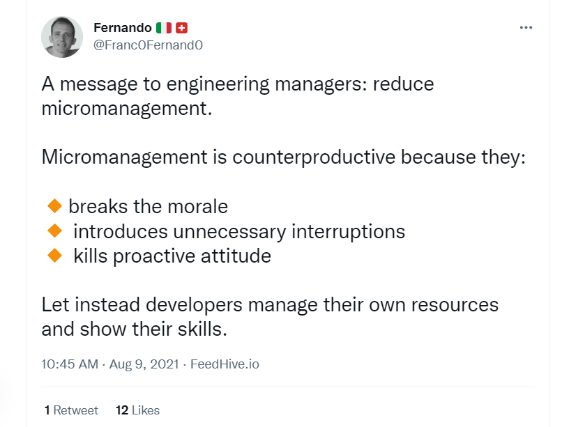 Fernando Franco on micromanagement
