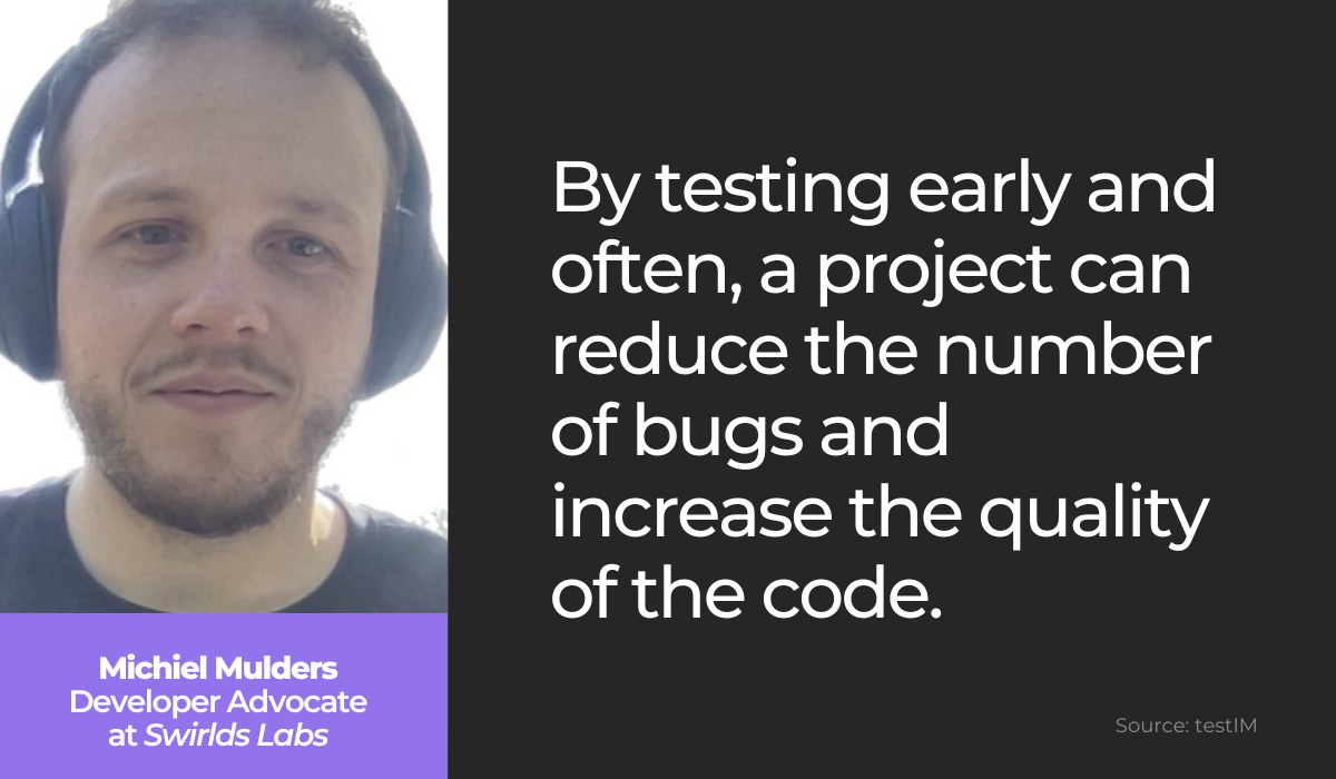 Michiel Mulders quote on shift left testing