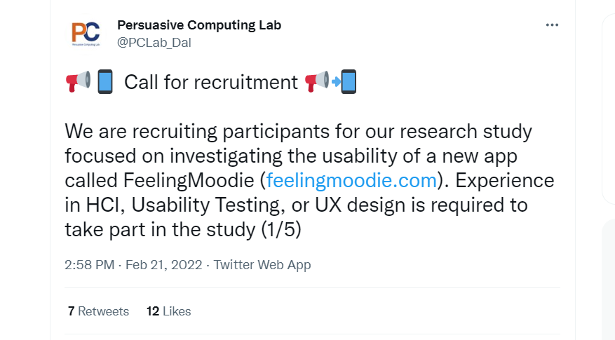 Persuasive Computing Lab tweet