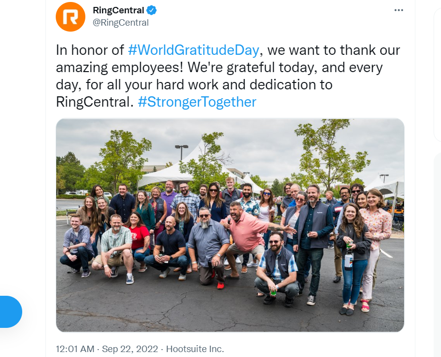 RingCentral tweet