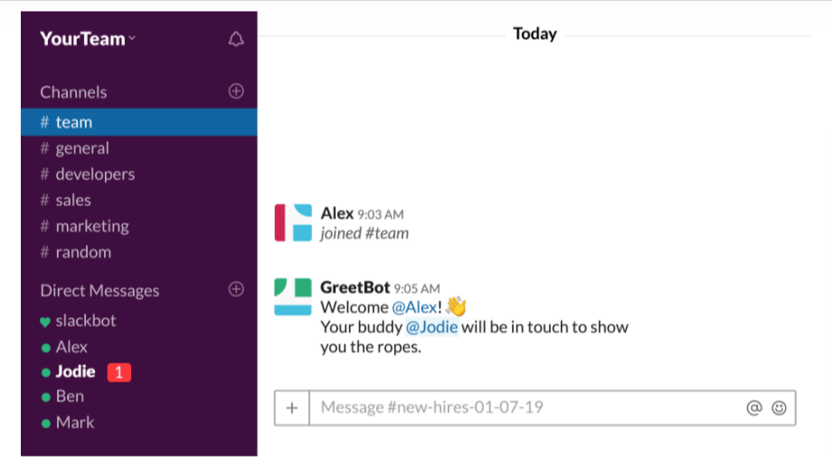 Slack screenshot