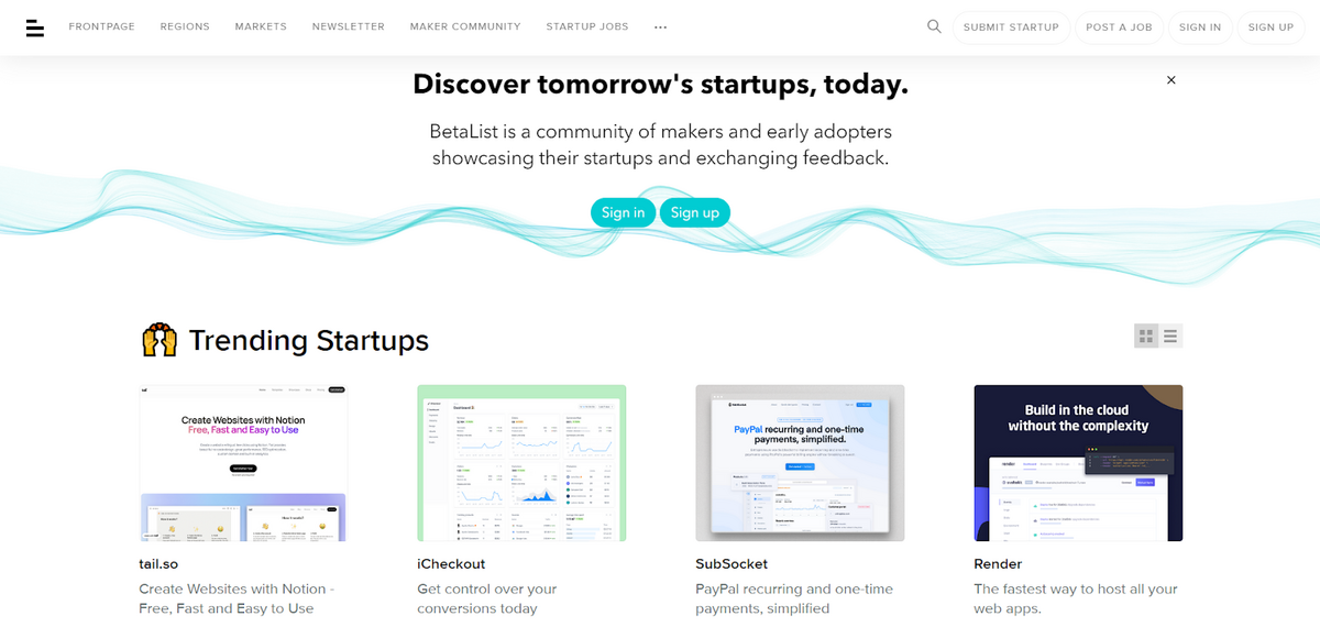 BetaList screenshot