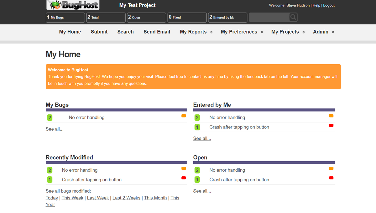 BugHost screenshot