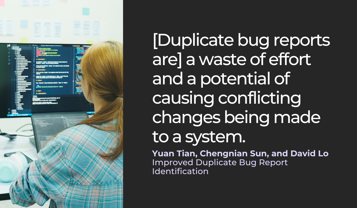 Duplicate bug reports quote