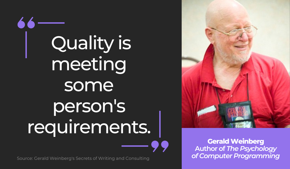 Gerald Weinberg quote on quality