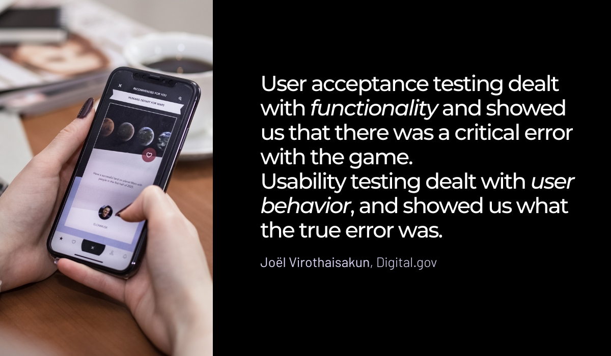 Joel Virothaisakun quote on user acceptance testing