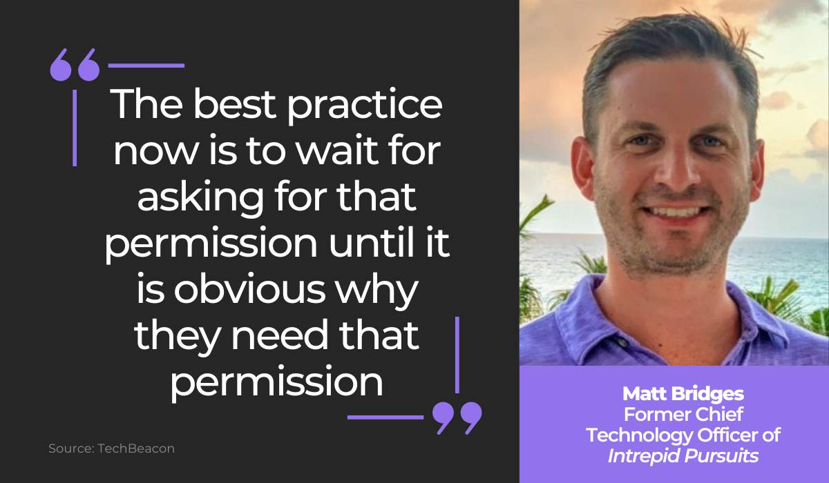 Matt Bridges quote on permissions