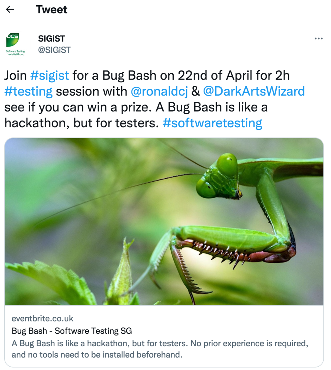 Sigist-on-twitter bug bash