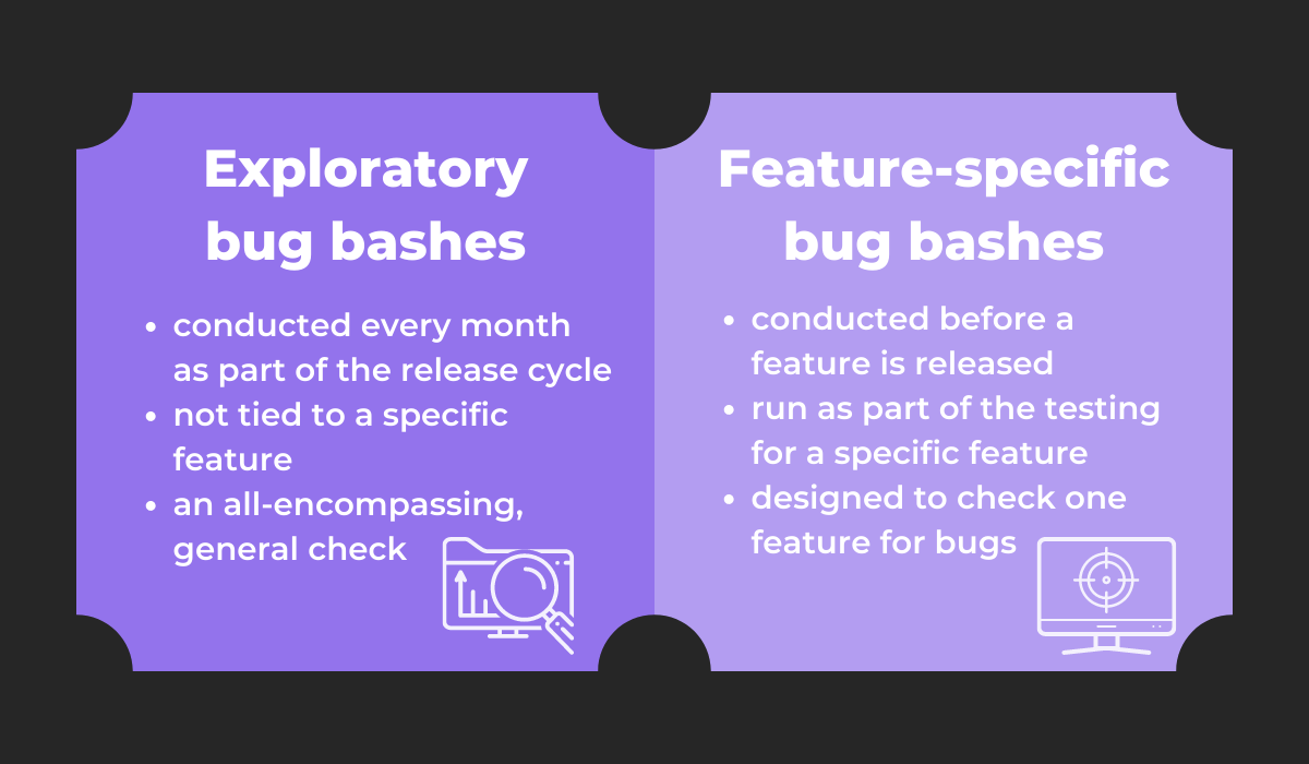 Types of bug bashes 