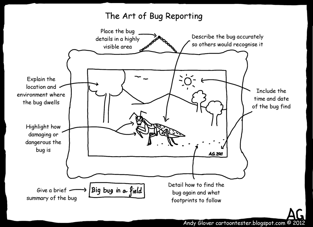 art of bug reporting cartoon