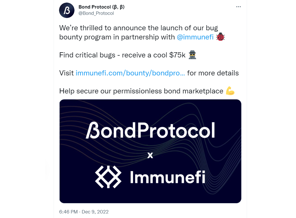Bond Protocol social media advert screenshot