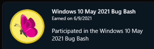 Microsoft bug bash badge