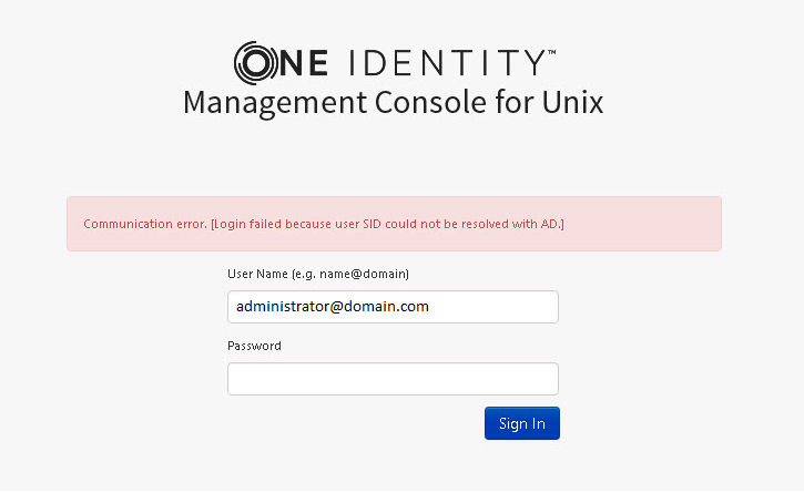 One Identity management console for unix