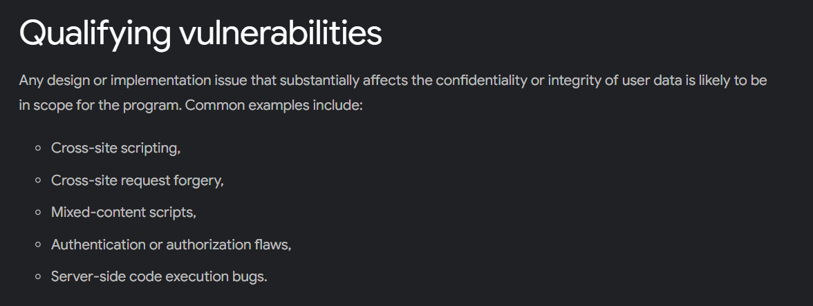 qualifying vulnerabilities 