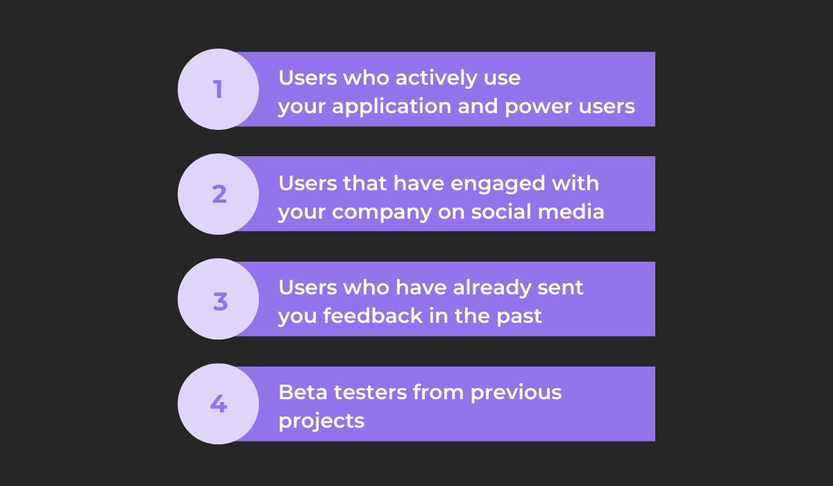 Find beta testers who have engaged with your app