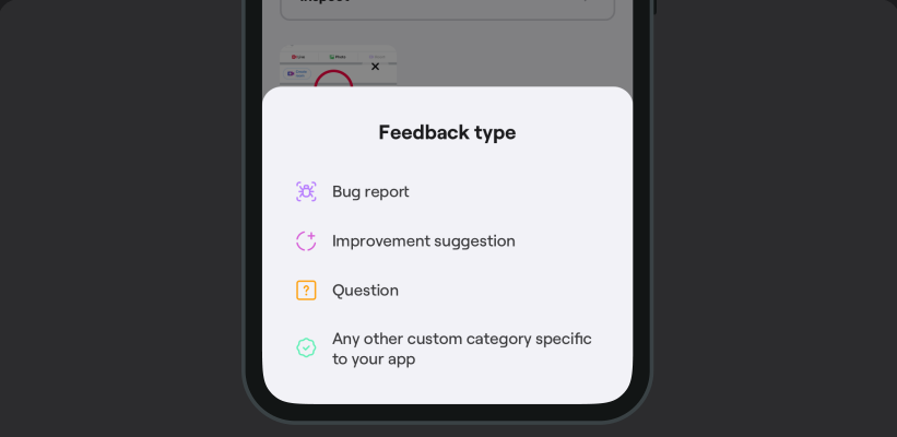 Shake screenshot feedback type