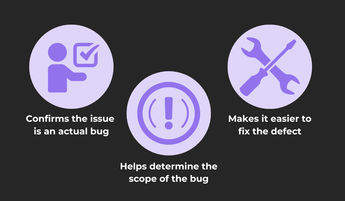 reasons why it's important that a bug is reproducible