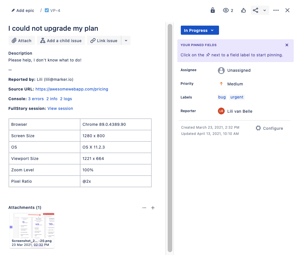 standard template that testers can use to report bugs example