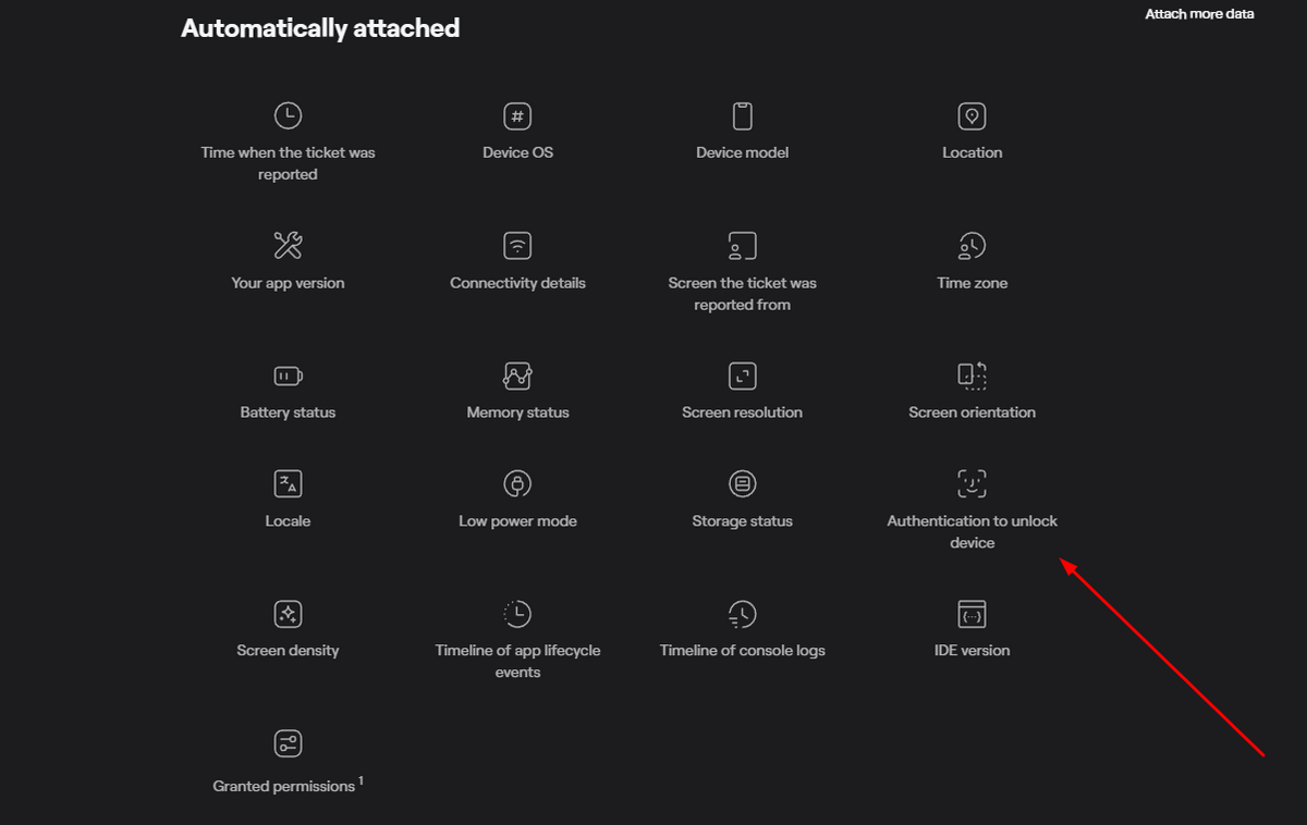 Automatically attached metrics