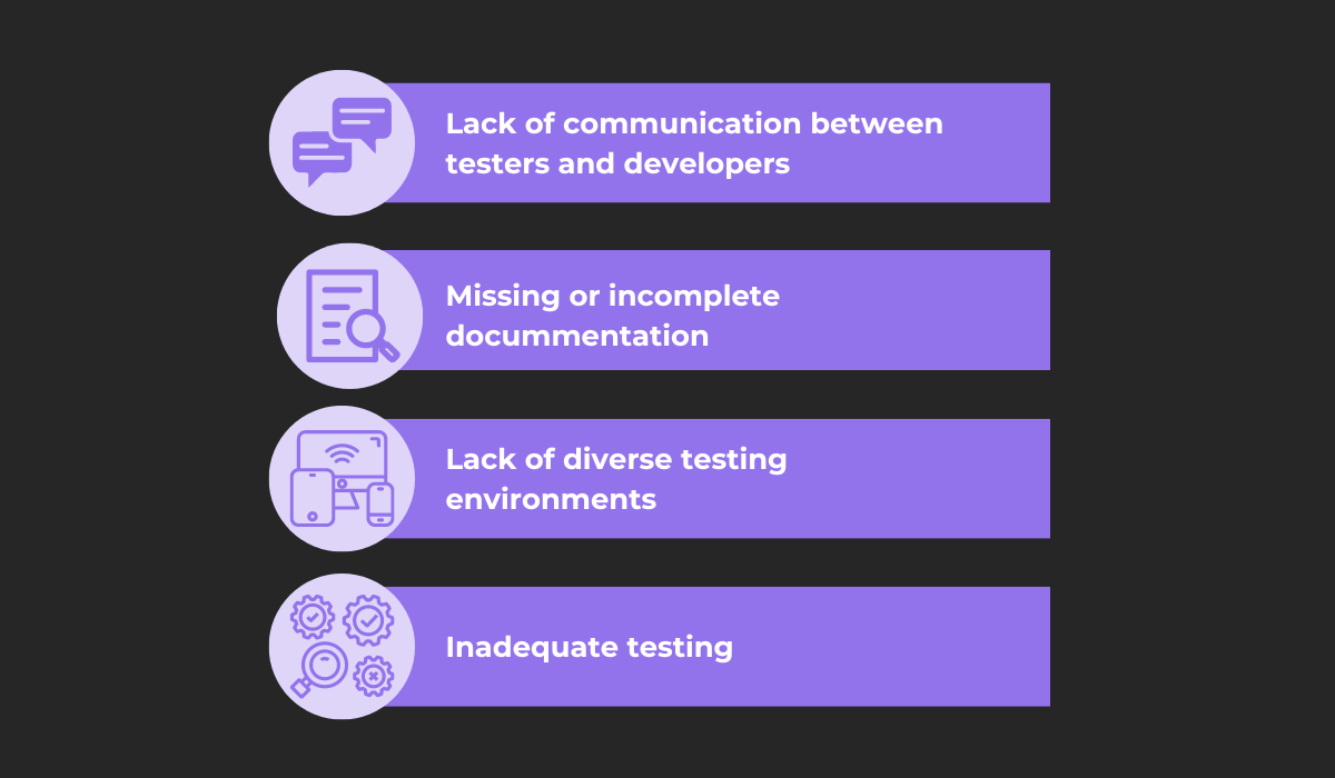 common problems that may occur during testing infographic