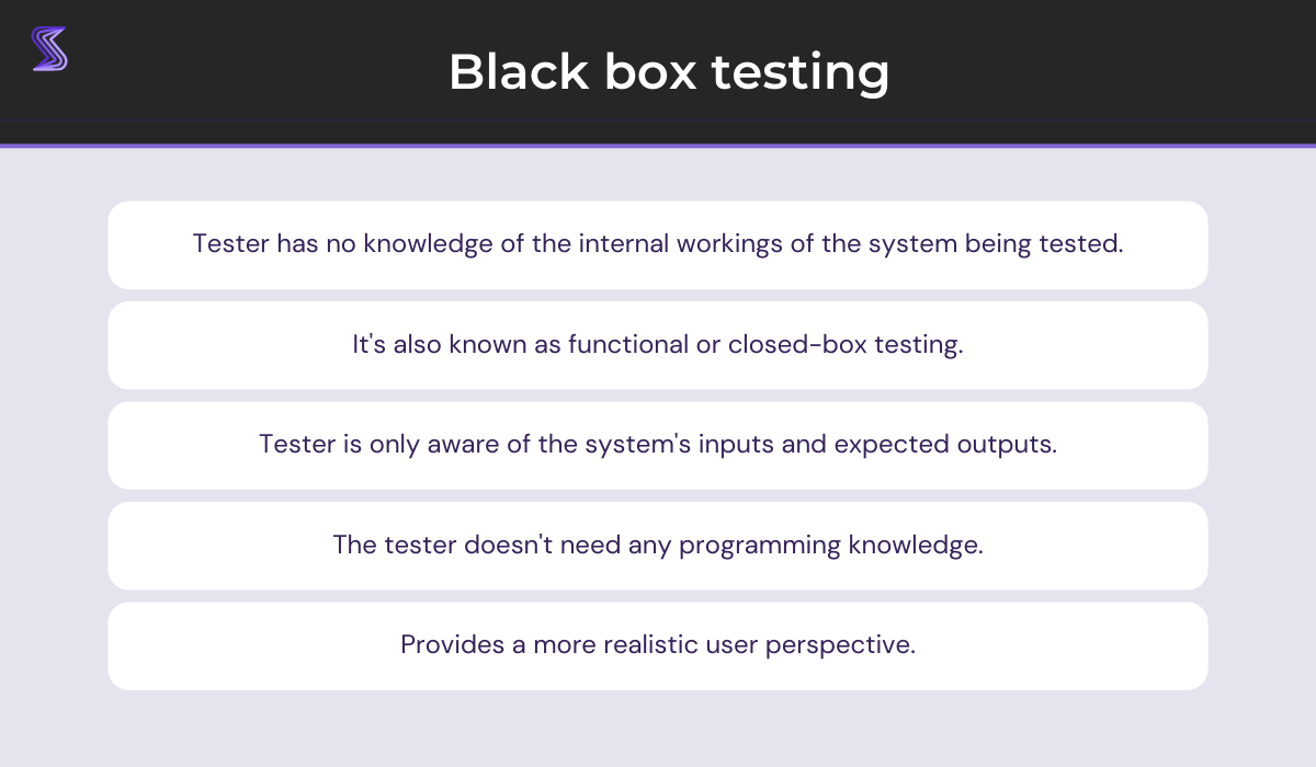 Black box testing