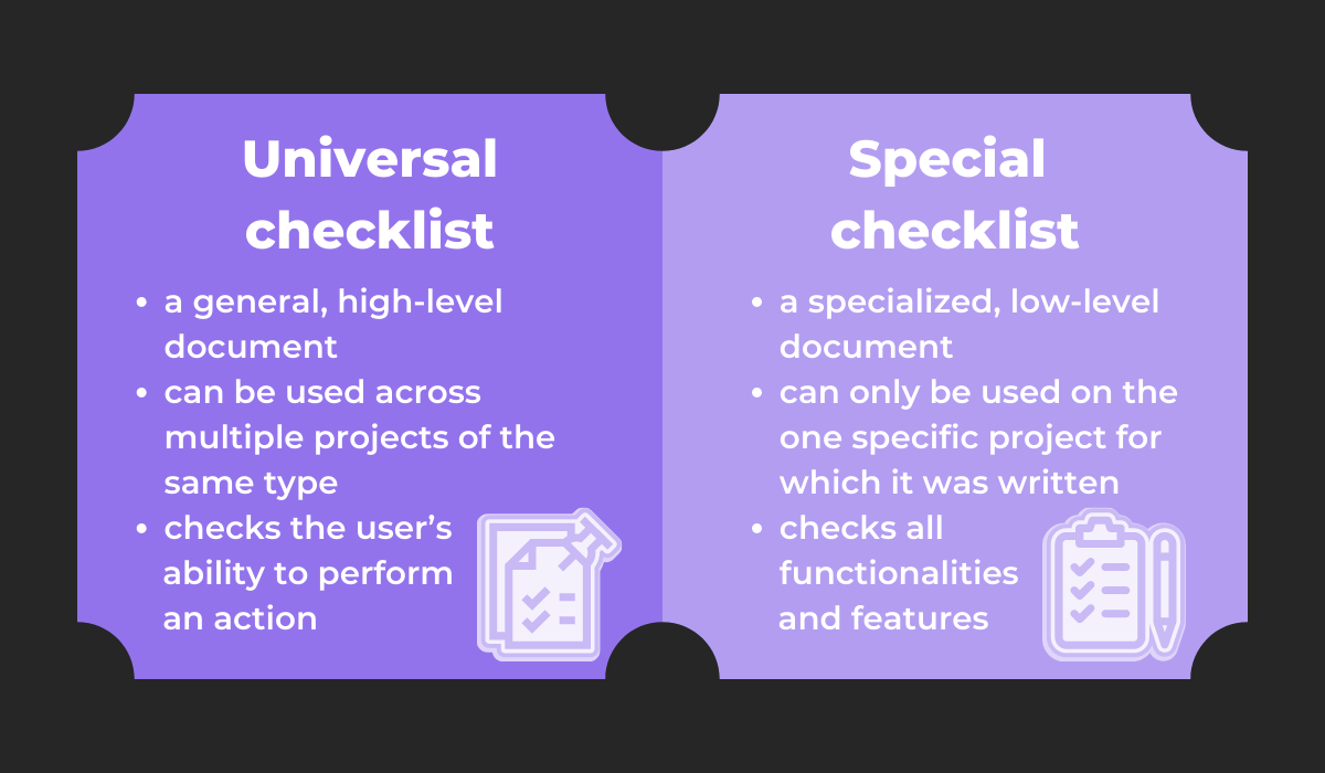 Checklist types