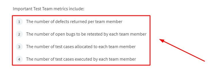 Important Test Team metrics