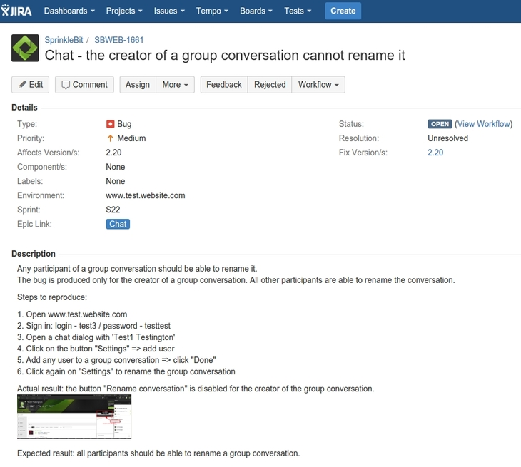 Jira screenshot