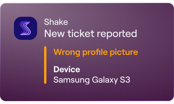 Shake new ticket reported