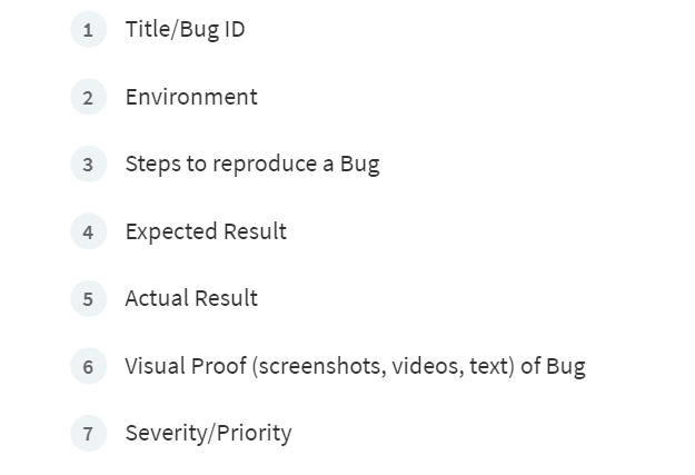 bug report template