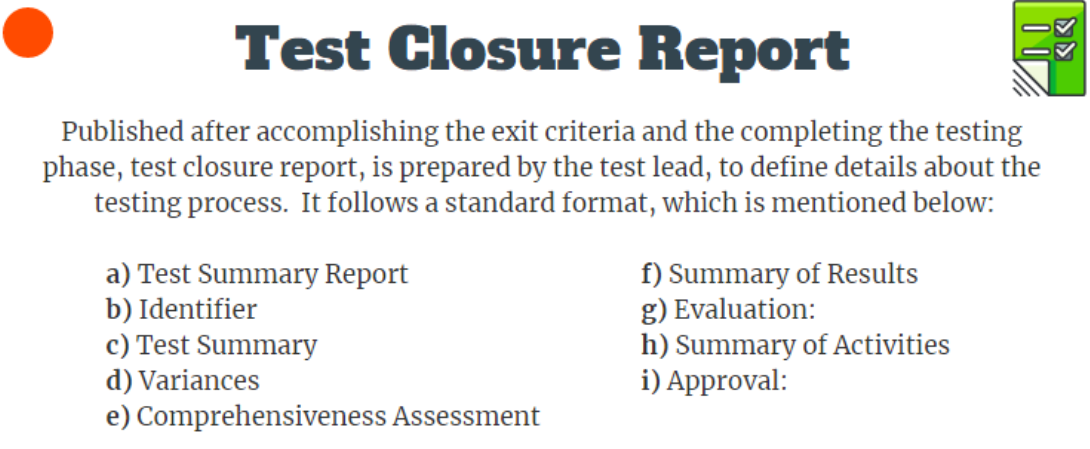 test closure report