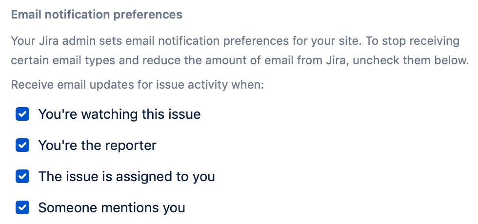 Jira email preferences