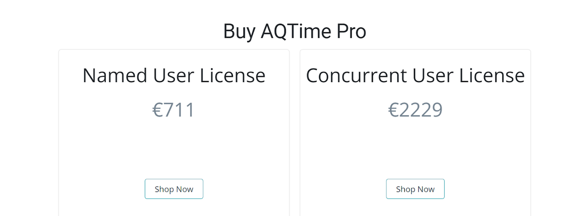 Aqtime license pricing
