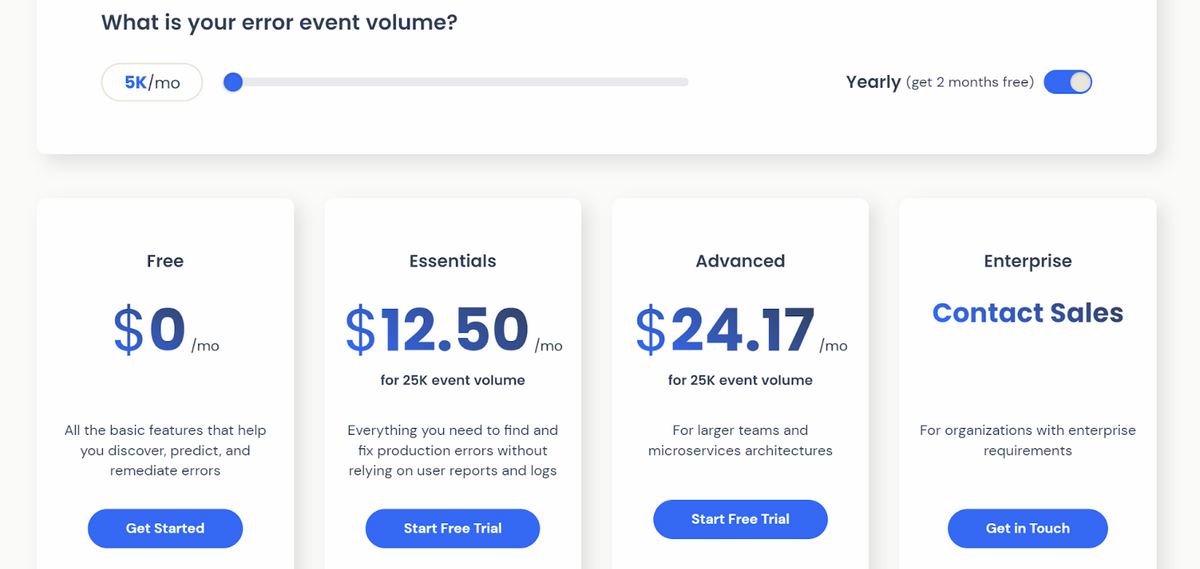 Rollbar pricing