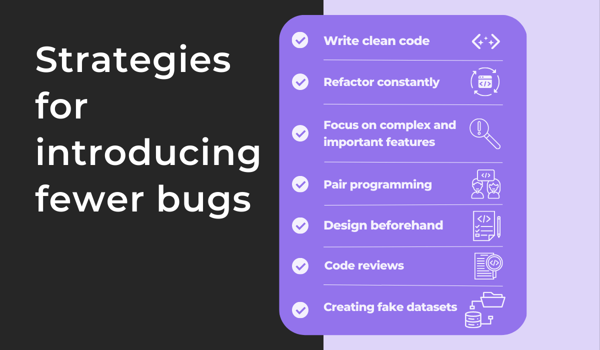 Strategies for introducing fewer bugs