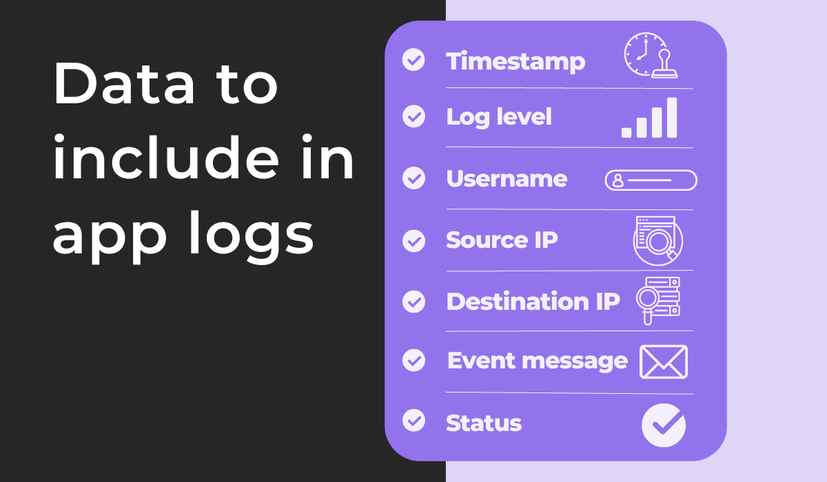 Data to include in app logs