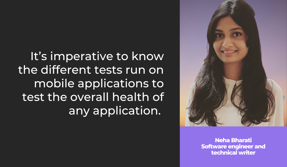 Neha Bharati mobile app test types