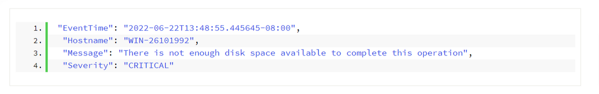 an error event may be generated when the disk lacks sufficient space to perform an action