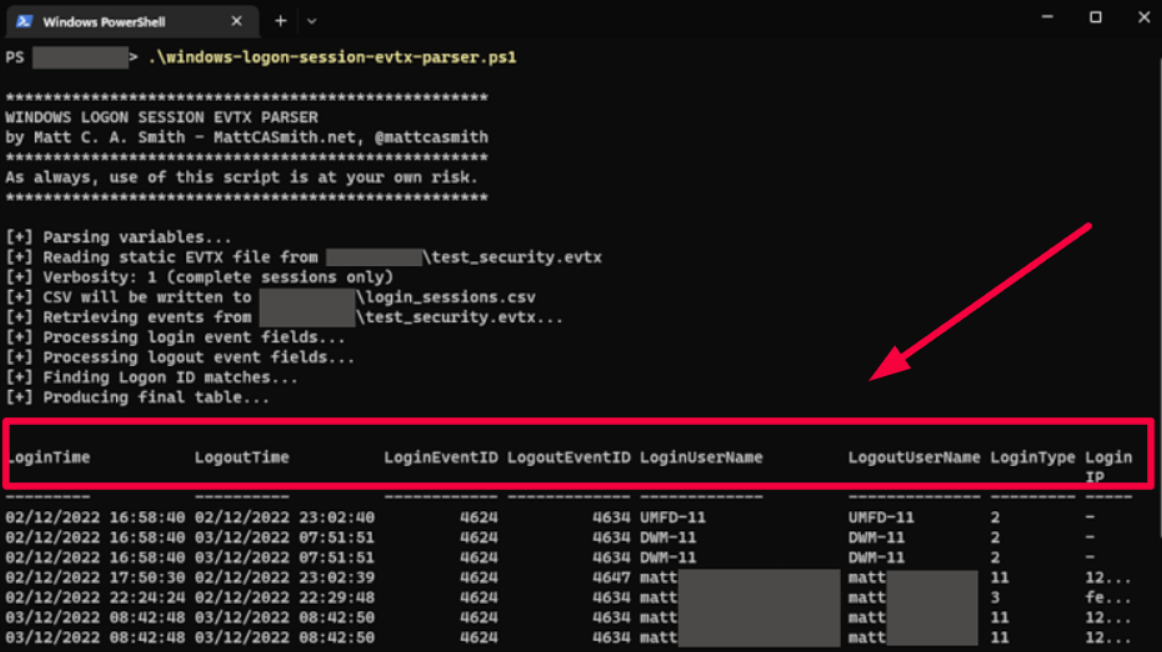 log file example